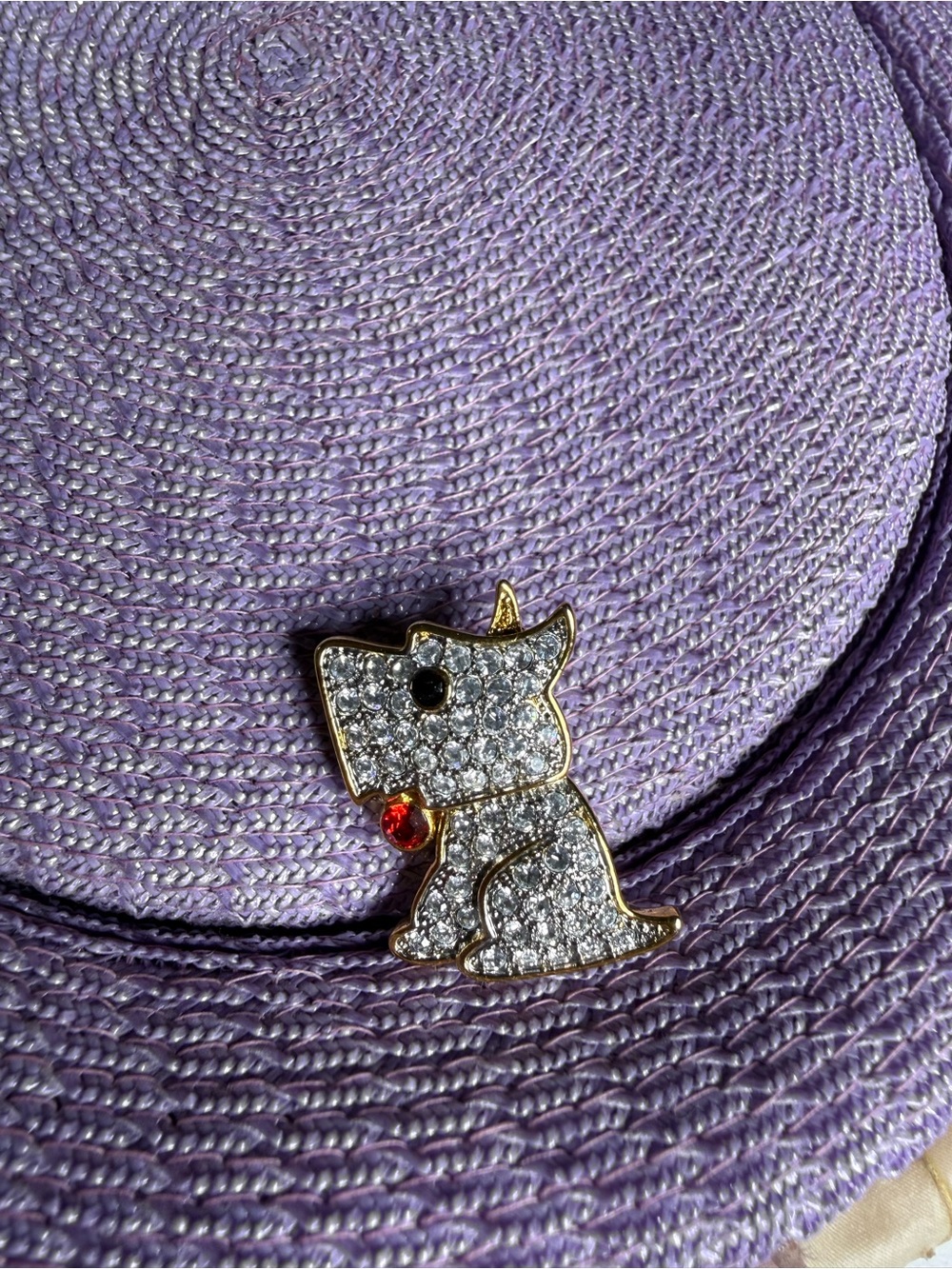 Crystal Dog Brooch Pin